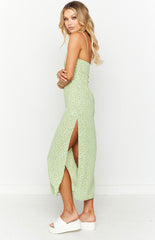 Posy Green Floral Halter Midi Dress