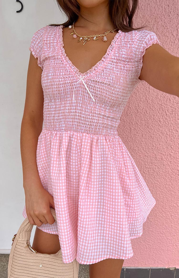 Raldo Pink Gingham Playsuit