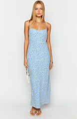 Renesmee Blue Floral Print Maxi Dress