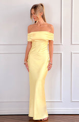 Seraphina Yellow Off The Shoulder Maxi Dress