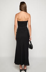 Scotti Black Strapless Corset Maxi Dress