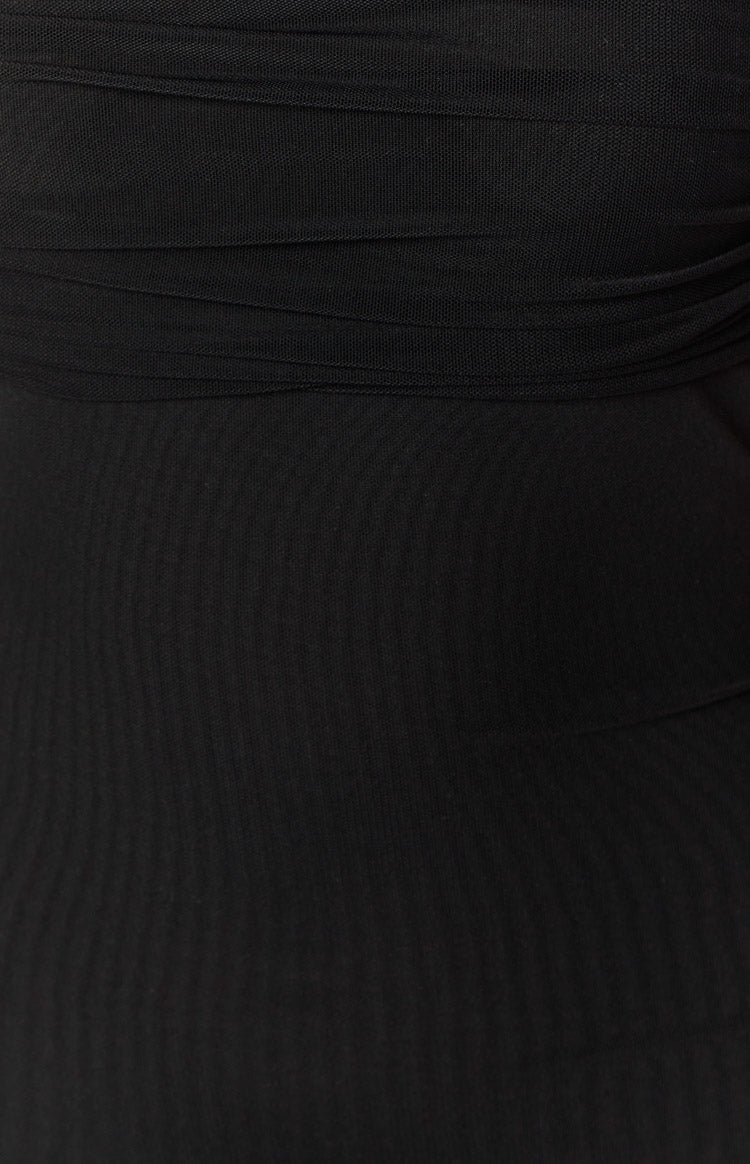 Sierra Black Mesh Mini Dress