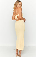 Skye Lemon Knit Midi Dress