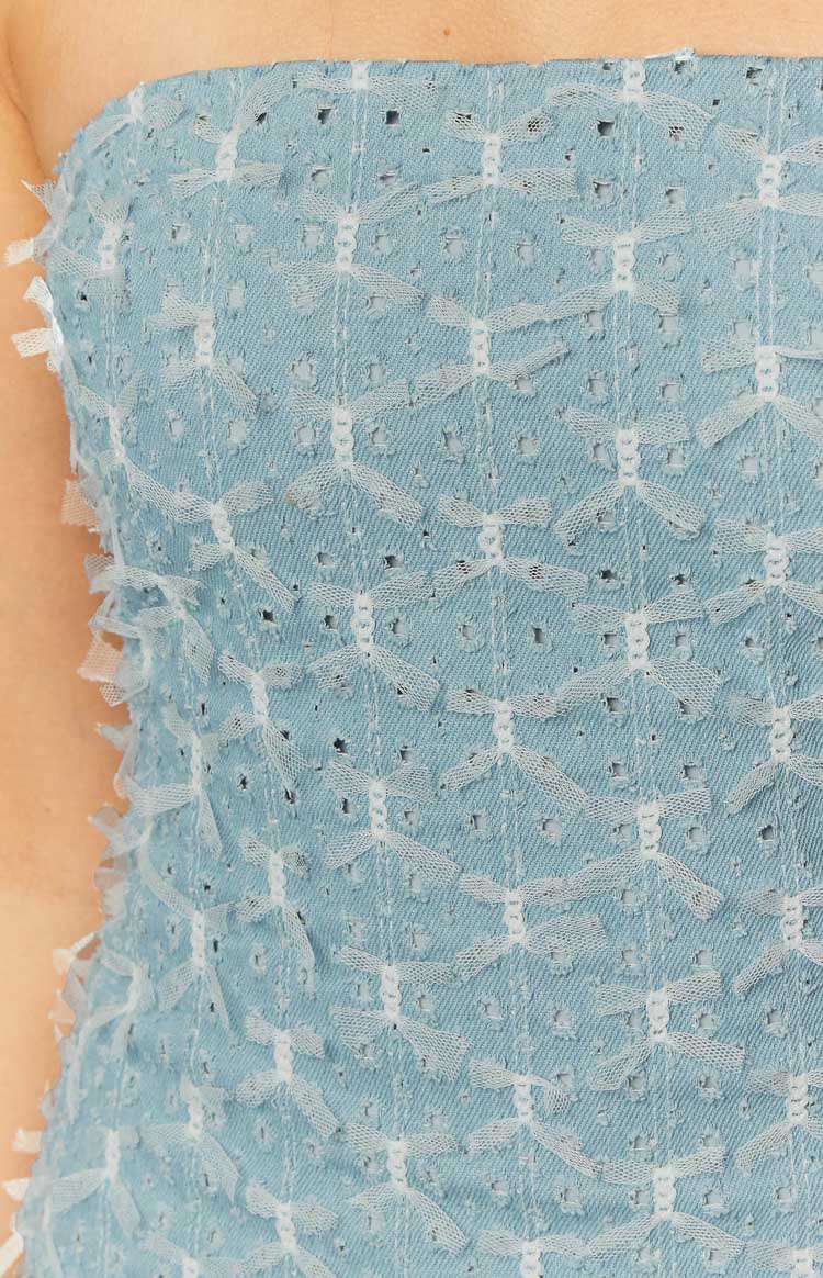 Turn It Up Denim Strapless Mini Dress