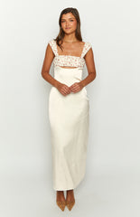 Yolandah Cream Chiffon Maxi Dress