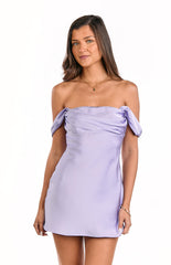 Zoella Lilac Off The Shoulder Mini Dress