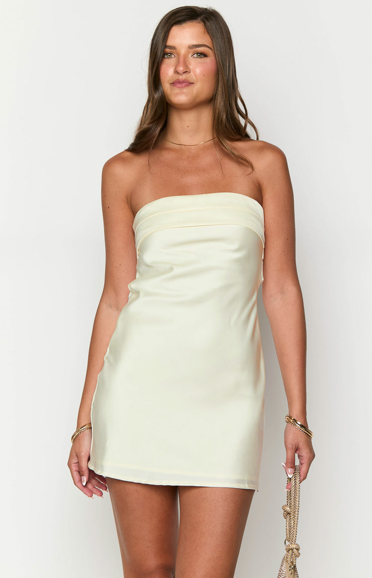 Annie Cream Strapless Mini Dress