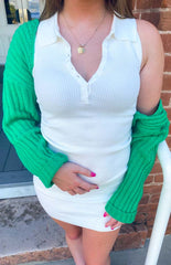 Hazel Collared Mini Dress White