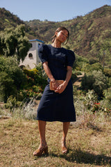 Campbell Denim Dress in Dark Wash