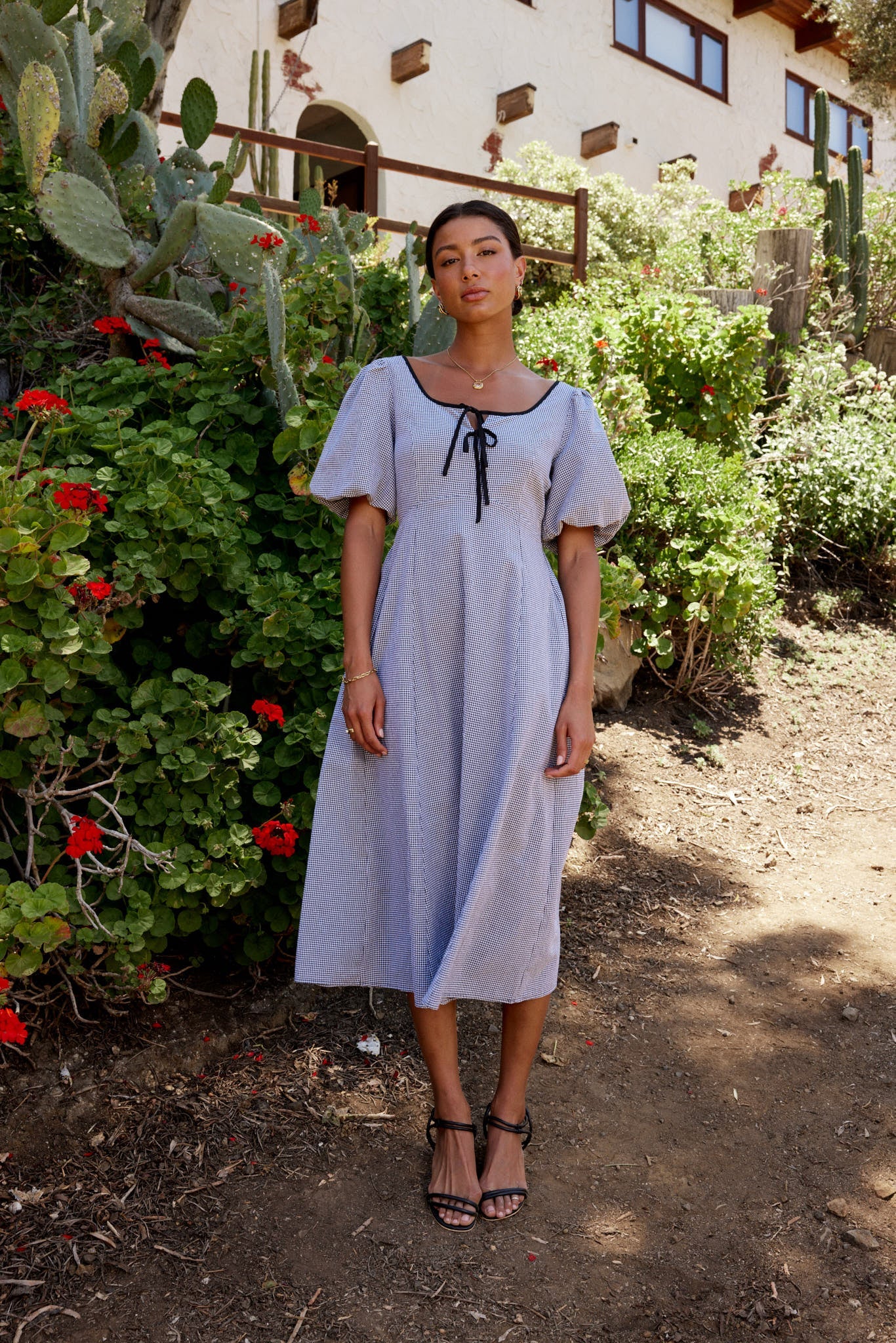 Lilia Gingham Maxi Dress