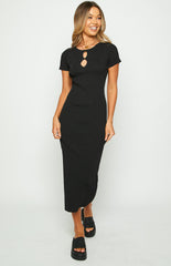 Knox Black Knit Midi Dress