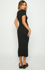 Knox Black Knit Midi Dress