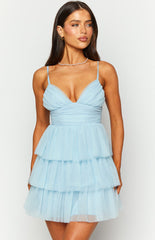 Nadine Blue Tulle Mini Dress