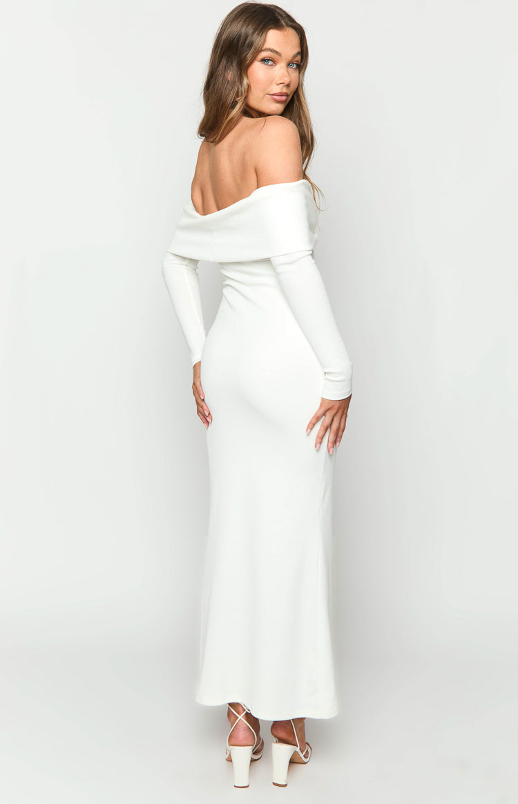 Tuesday White Long Sleeve Maxi Dress